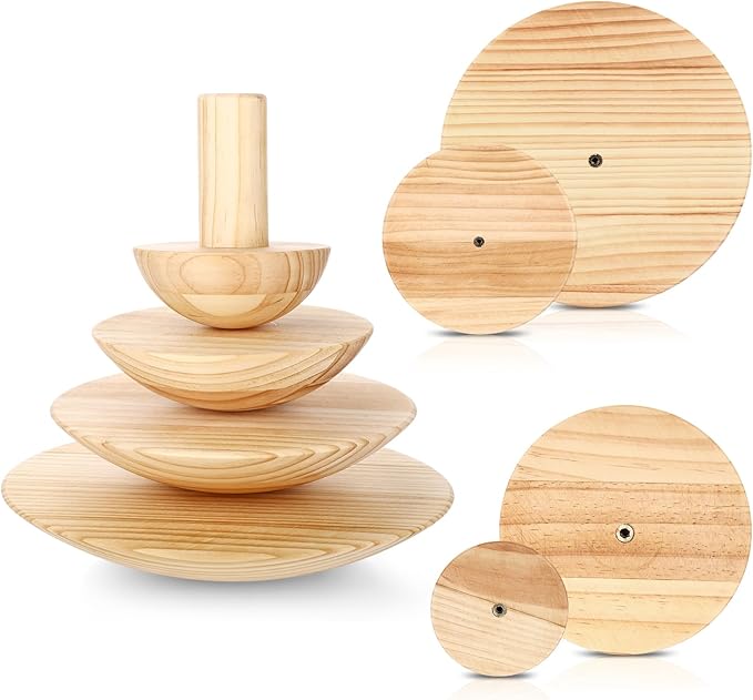 4 Pack Pottery Molds 4.5'' 6.5'' 8.5'' 10.5'' Thickness 2'' Plaster Molds Wood Pottery Tools with Handle for Ceramic Top Forms DIY Bowls Plate Dish Slump Press Art Making(Hemispherical)