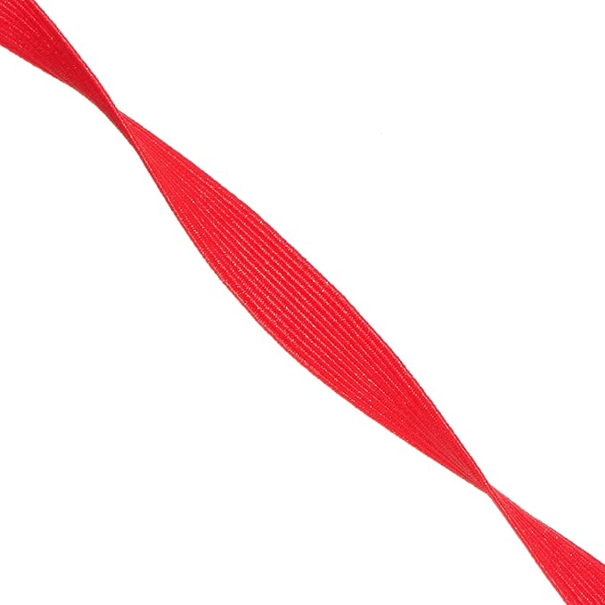 Mandala Crafts 12mm 20 Yds Roll of Red Elastic Bands for Sewing - 1/2 Flat Elastics Cord - 1 2 Inch Braided Stretch Straps for Crafting