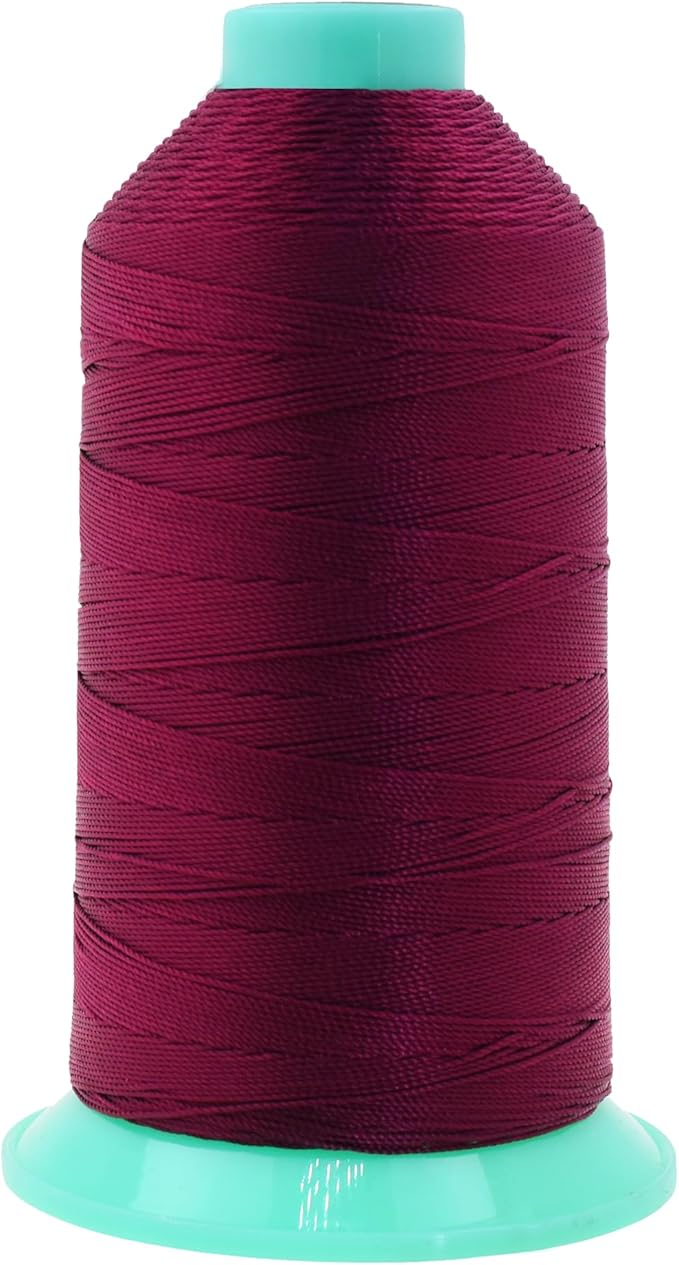 Mandala Crafts Size 207 630D T210 Bonded Nylon Thread - Burgundy 800 YDs Tex 210 Heavy Duty Sewing Threads for Leather, Jeans, Weaving, Outdoor Marine Upholstery