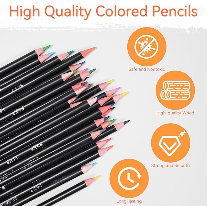 S & E TEACHER'S EDITION Colored Pencils 144Pcs, Pre-sharpened Super Soft Core Lead Coloring, Colored pencils,In Drawing Pencils, Woodcase Lead Pencils, Christmas Gifts