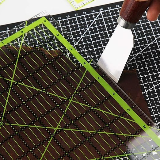 UOOU Quilting Ruler (9.5"X9.5"), Square Quilting Rulers Fabric Cutting Ruler Acrylic Quilters Rulers Clear Mark for Easy Precision Cutting and Crafts Quilting and Sewing