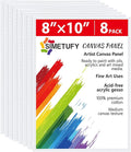 Simetufy 8 Pack 8x10 Inch Painting Canvas Boards Canvas Panels for Kids Primed Acid-Free 100% Cotton for Acrylics Oil Watercolor Tempera Paints