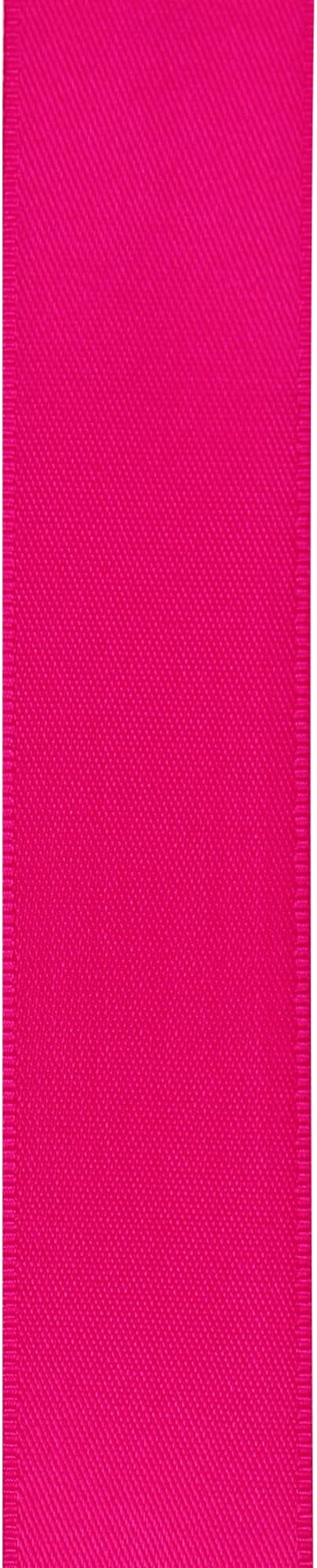 LIUYAXI Hot Pink Double Faced Satin Ribbon, 1/4" X Continuous 50 Yards, Thin Ribbons Perfect for Gift Wrapping Wedding Invitation Card Hair Bows Tag Floral Arrangement DIY Craft
