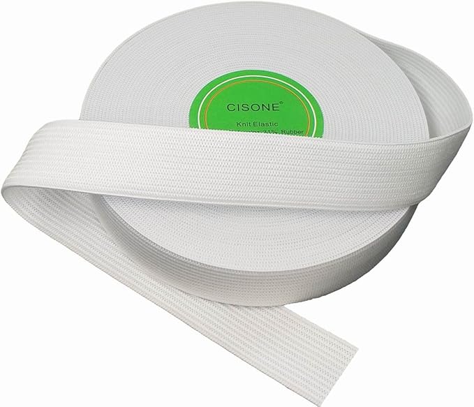 Knit Elastic 3/4 Inch Wide White Heavy Stretch High Elasticity Knit Elastic Band 10 Yards