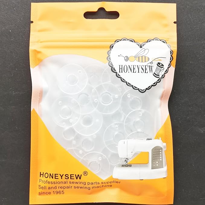 HONEYSEW Plastic Bobbins for Singerr Heavy Duty Sewing Machine 44S 4411, 4423, 4452, 5511, 5523, 5532 (20PCS/Pack)