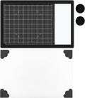 2PcsMagnetic Glass Craft Mat and Non-Stick Craft Mat Set Heat Resistant Glass Media Cutting Mat W/Magnets Gridlines and Measurements; for Stamping, Ink Blending, Stenciling Scrapbooking Craft Project