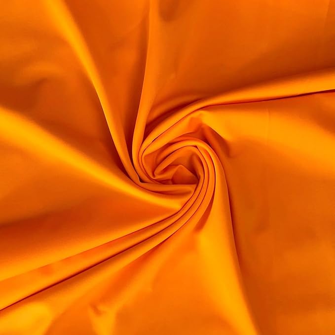 Nylon Spandex Fabric | 80% Nylon, 20% Spandex | Swimwear, Activewear Fabric | 4-Way Stretch | Sports, Dance, Yoga (Orange, 5 Yard)