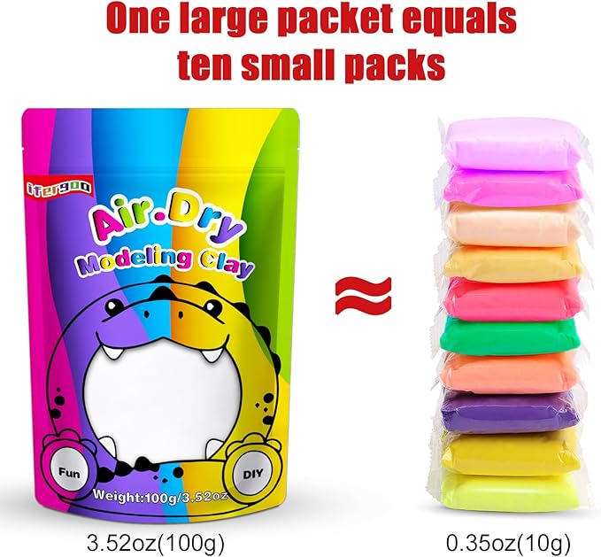 iFergoo White Air Dry Clay, DIY Creative Modeling Clay for Kids, Super Light Magic Clay for Kids Age 3-12, Safe & Non-Toxic, School Art & Craft Project, Great Gift for Age 3-12 Boys & Girls