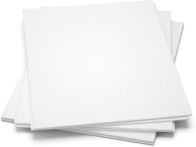 GOTIDEAL Canvases for Painting, 12x16 inch of 6 Pack, Professional Primed White Blank Flat Canvas Panels- 100% Cotton Artist Canvas Boards for Acrylics Painting, Oil Watercolor Tempera