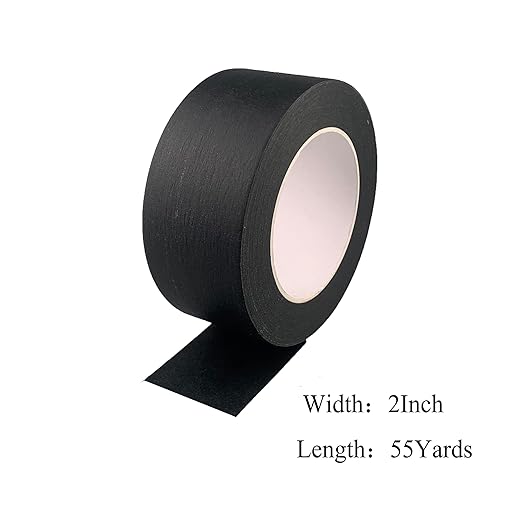 2 Inch Black Wide Masking Tape, Black Painters Tape for Home, Office, School Stationery, DIY Art, Crafts, Labeling (2 Inch X 55 Yard)