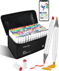 YHC 120 Alcohol Brush Marker with Free App, Chen Rui Dual Tips Art Markers for Adults, Alcohol Based Brush & Chisel Tips Markers for Drawing, Coloring, Painting, Sketching