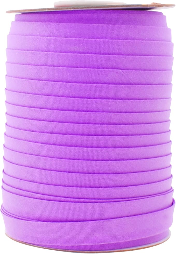 Mandala Crafts 55 Yards 1/2 Inch Violet Double Fold Bias Tape for Sewing - Bias Binding Tape for Quilting Binding, Hemming, Seam, and Fabric Piping