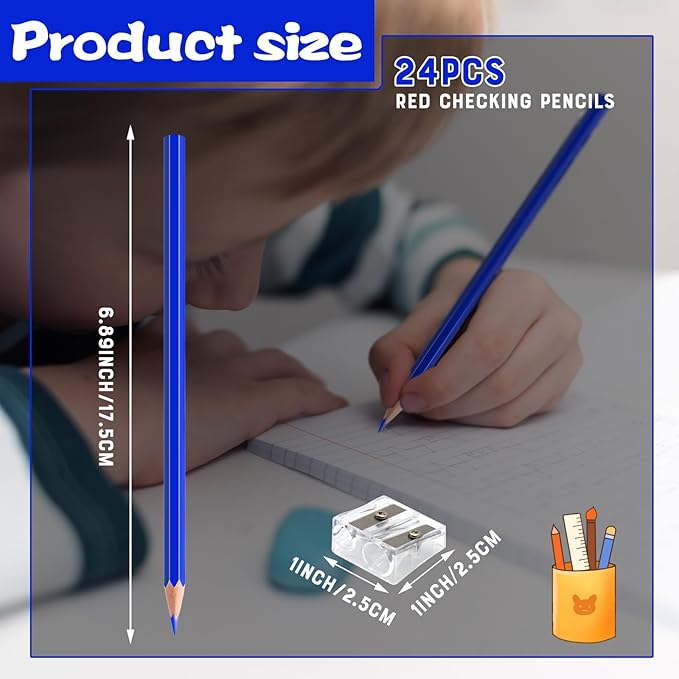 24 PCS Blue Colored Pencils, Pre-sharpened Professional Wooden Art Pencils Set for Artists Painting | Premium Drawing Sketching Supplies(Blue)