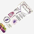WT Pre-Cut Purple Muse Wide Washi Tape, Single Roll, Soft Purple Florals & Handwritten Script, Decorative Washi Tape for Journaling, Scrapbooking, Bujo, Planner, DIY Crafts, 70mm×5m