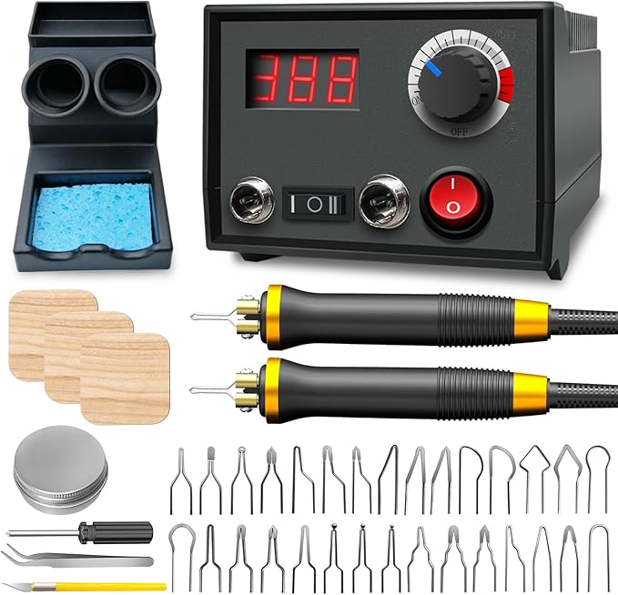 LH30 Wood Burning Kit, Digitally Adjustable Temperature Wood burner Pen Kit, Wood Burning Tool, Professional Wood Burner Tool Kit for Adults and Beginners Craft (LH30-2 NEW)