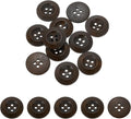 uxcell 100Pcs Wooden Buttons, 23mm(7/8") 4 Hole Round Wood Sewing Button Craft for Sewing DIY Craft Clothing, Dark Brown