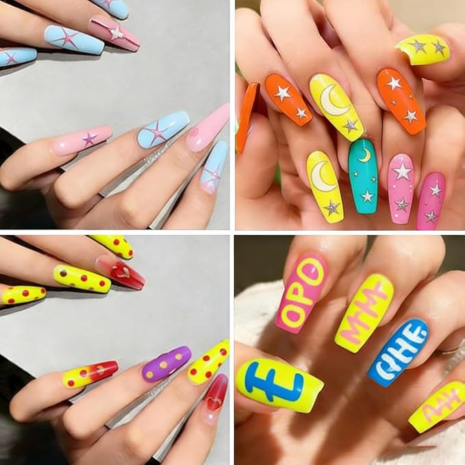 XSG Nail Art Pens Set of 24 Colors - Professional Nail Art Markers with Bullet Tip for Drawing, Dotting, Lining & Nail Polish Set Acrylic Nail Designs DIY Manicure Kit for Home Salon, Christmas Gifts