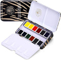 Paul Rubens Artist Watercolor Paint Set,12 Vibrant Colors in Portable Box, Great Lightfastness, Perfect Travel Professional Watercolor Set for Artists, Beginners, Adults