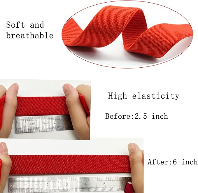 Dortrue 1 Inch 10 Yard Black Sewing Elastic Band Heavy Stretch High Elasticity Elastic Spool for Sewing Pants Waistband, Straps, Craft DIY Projects