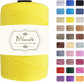 Maxee Premium Polyester Macrame Cord 3 mm × 218 yd,3mm 100% Polypropylene Macrame Cord,Ideal for Crochet, Wall Hangers, Bags, Rugs & DIY Crafts（Warm Yellow）
