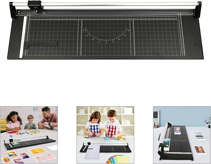 36 Inch Manual Precision Rotary Paper Trimmer, Heavy Duty Rotary Paper Cutter, Straight Paper Trimmer with Accurate Cutting for A4, A3 Paper, Photos, Cards, Ideal for Home, Office, School Use