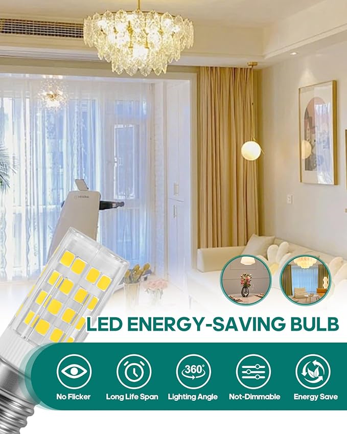 AC110V-130V 4W E-14 LED Bulb European Base for Sewing Machine，Refrigerator, Maxx Grinder, Cooker Hood,Turkish Lamp 400LM Non-dimmable - Part#W10888319,W10914194,WP4173175 (Warm White)