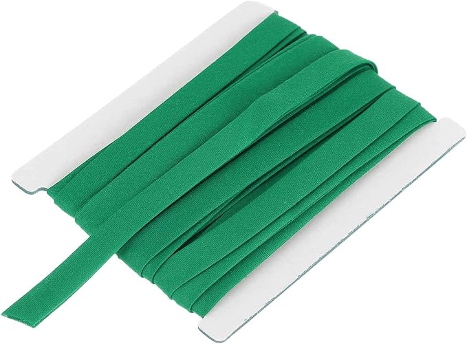 MECCANIXITY 2/5 Inch Double Fold Bias Tape Continuous Bulk Bias Tape for Sewing, Seaming Quilting Hemming Binding Crafts (Dark Green 6 Yards)