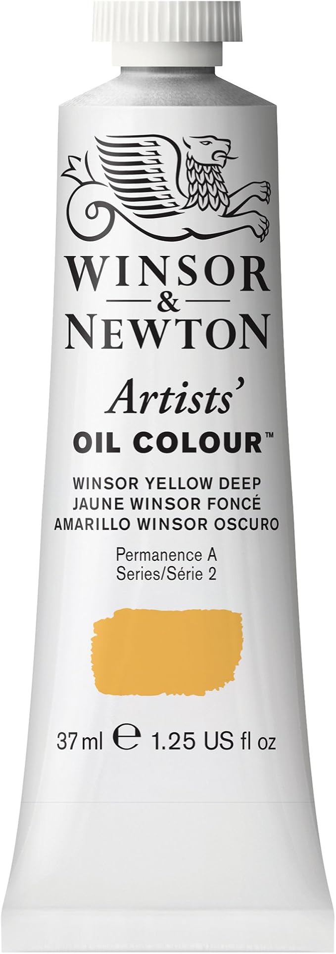 Winsor & Newton Artists' Oil Color, 37ml (1.25 oz) Tube, Winsor Yellow Deep