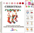 Watercolor Workbooks Coloring Book Beginner Friendly Painting Kit Easy Nature Scenes Paint Set Art Crafts for Creative Exploration Gift for Adults (Christmas, Without Palette)