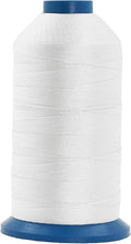 Mandala Crafts Size 138 420D T135 Bonded Nylon Thread - White 1250 YDs Tex 135 Heavy Duty Sewing Threads for Leather, Jeans, Weaving, Outdoor Marine Upholstery
