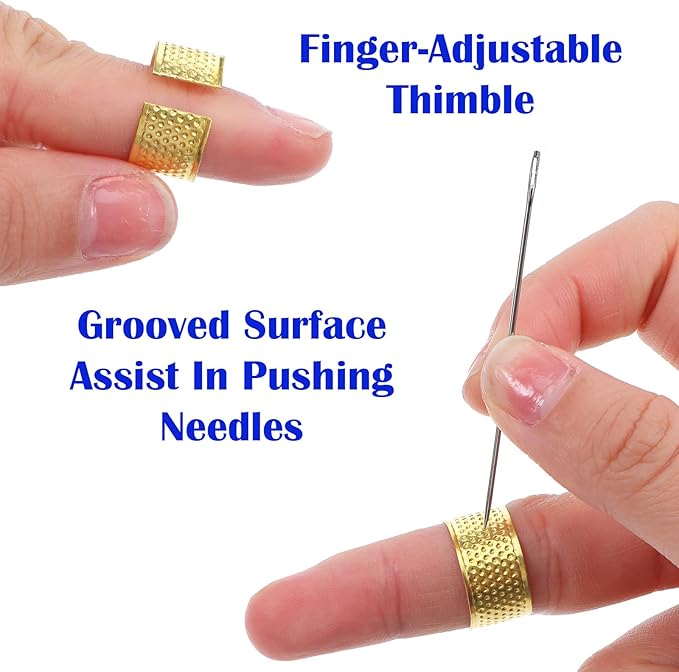 YBEATY 37PCS Sewing Tool Set Big Eye Stainless Steel Hand Sewing Needles Kit Portable Threader Punch Needle Kit Repair Tools for Beginners Daily Use DIY Handcraft