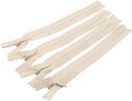 Leekayer 3# 8 Inch Invisible Zipper for DIY Tailor Sewing Craft 20.32cm Beige Hidden Zippers Closed End Bulk 10 PCS/Pack (Beige,8")