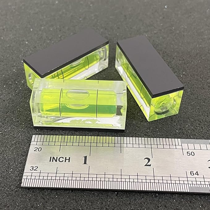 2Pcs Bubble Spirit Level with Magnetic Base 15x15x40mm Single Line Small Square Bubble Levels Measuring Layout Tools Levels