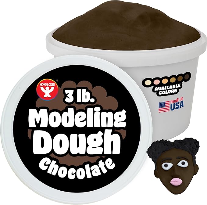Hygloss Play Modeling Dough for Kids – Multicultural Skin Tones – Safe & Non-Toxic Sensory Dough for Arts & Crafts – Play Clay for Toddler Activities, Preschool Classroom Must-Haves (3 lb, Chocolate)