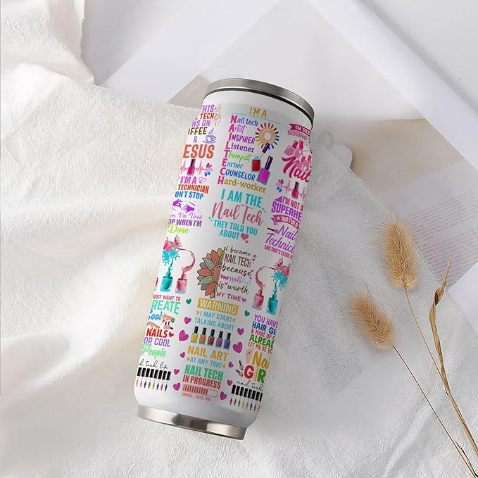 Nail Tech Tumbler Gifts For Women Girls, Gift For Nail Technicians Manicurist,Cosmetologist Beauty Salon Tumbler For Women 17 Oz