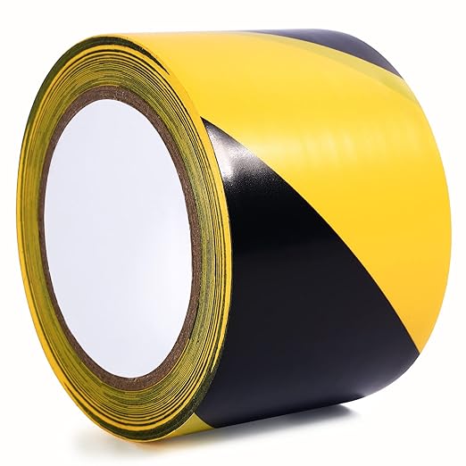 Black & Yellow Safety Warning Stripe Tape, 3 Inch x 108 FT, Warning Tape, Black & Yellow Caution Tape Floor Marking Tape, Black Yellow Tape