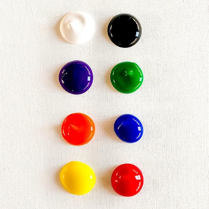 milo Kid's Washable Finger Paint Set of 8 Colors | 8 oz Bottles | Safe and Non-Toxic | Made in the USA | Arts & Crafts Paints for Kids, Toddlers, Pre School Supplies Painting Set for Children | Easy Pour and Squeeze Bottles