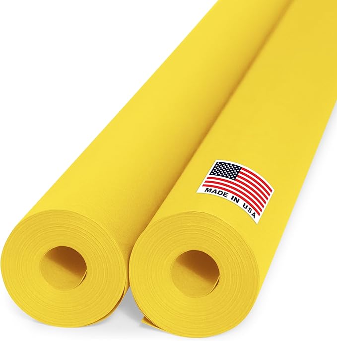 36" x 1200" (100 ft) Yellow Kraft Paper Roll (Value Pack of 2), 45 lbs Thickness, Made in USA Colored Kraft Paper for School, Bulletin Board - Odorless, Non-Toxic, Safe for Kids