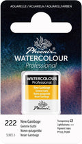 PHOENIX Professional Watercolor Paint - Single Watercolor Half Pan - New Gamboge 222