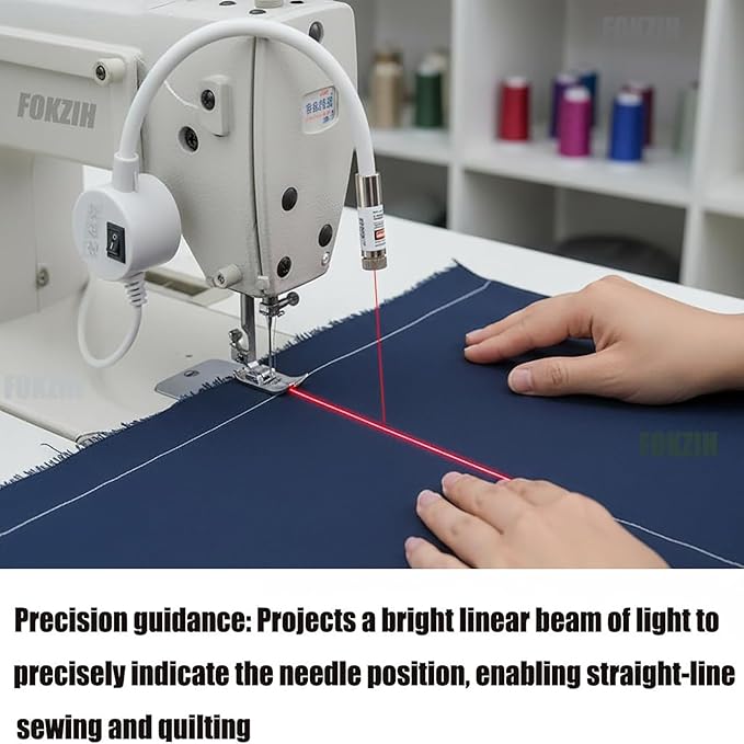 Magnetic Positioning Quilting Light for Sewing Machine, Sewing Light Guide for Straight Stitching, Red Line Positioning Lights, Rotating Guided Stitching Accessory for Precise (3PC * Mix)