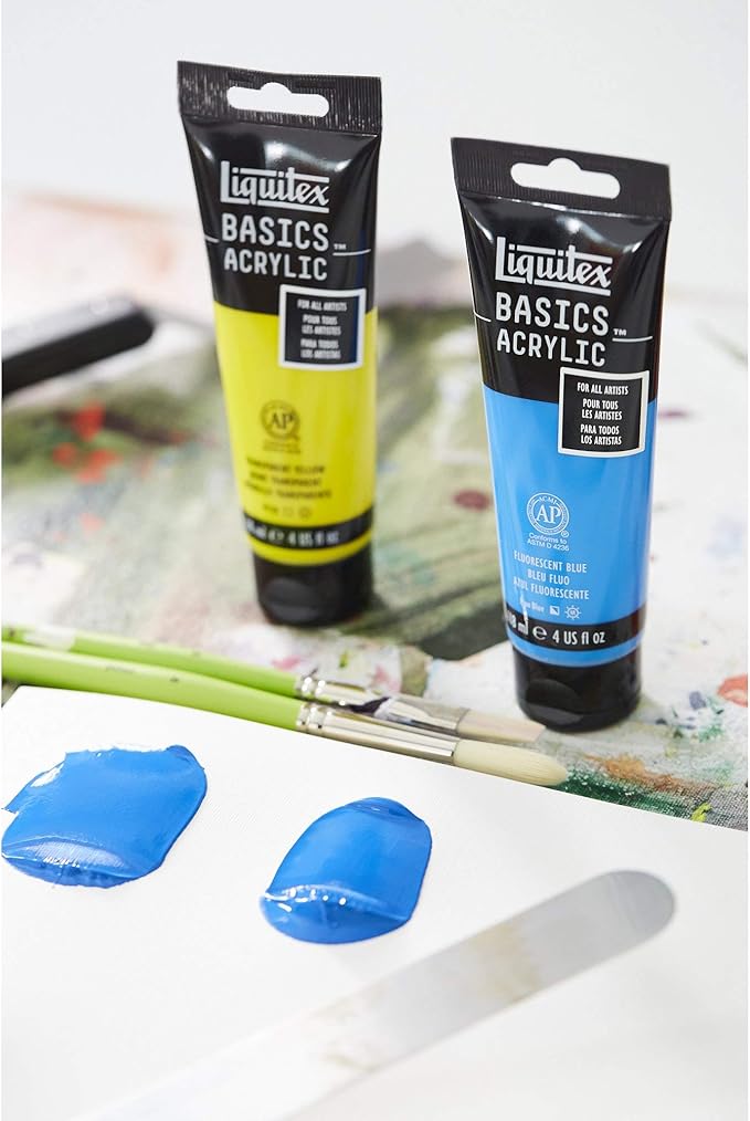 Liquitex BASICS Acrylic Paint, 118ml (4-oz) Tube, Fluorescent Red