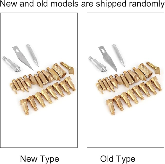 Cunyuer Wood Burning Tips, Wood Burning Tool Pen Tips, Stippling Tips for Wood Pyrography, Walnut Hollow Wood Burning Tips Only, Brass Tip Sets for Carving Embossing