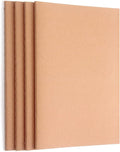 ZZTX 4 Pack Blank Kraft Notebooks, Blank Paper Sketchbooks for Drawing Doodling Writing,Travel Journal Set, A5, 36 Pages, 8.3” X 5.5”