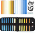 Mifuner Professional Drawing Set, 12 Colored Pencils & 12 Graphite Pencils with Eraser & Case, Art Supplies for Sketching Shading Blending, Gifts for Artists Adults Beginners.Yellow Black
