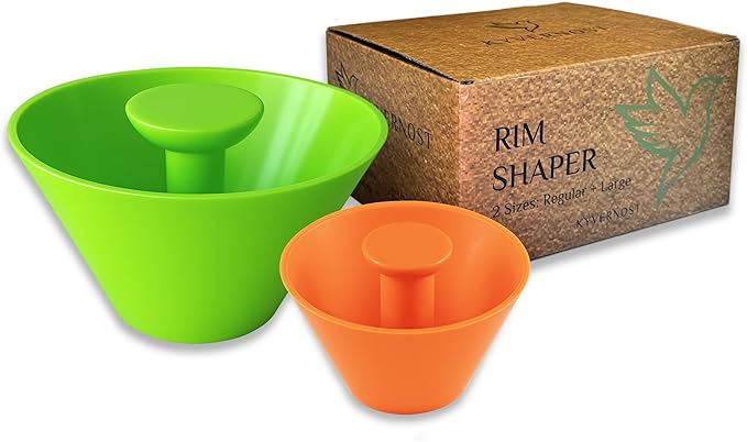 KYVERNOST Rim Cone Pottery Tool Set – Includes Small & Large Ceramic Rim Shapers for Fixing, Rounding, and Smoothing Pottery Edges – Pottery Rim Cone Tools for Artists and Hobbyists