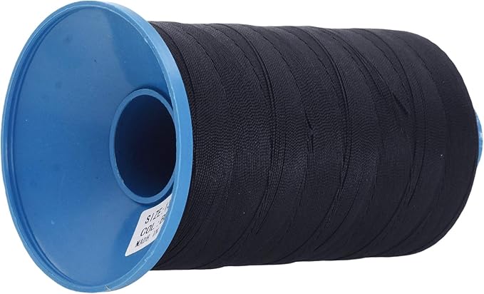 Mandala Crafts Size 138 420D T135 Bonded Nylon Thread - Black 1250 YDs Tex 135 Heavy Duty Sewing Threads for Leather, Jeans, Weaving, Outdoor Marine Upholstery