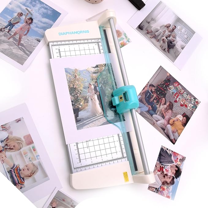 4-in-1 Rotary Paper Trimmer,Portable Rotary Paper Cutter for Crafting with Visual one-Click Blade Switching,Straight, Perforating,Wavy,Folding,12IN Cutting Length for Cardstock,Photos,Scrapbooking