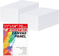 Canvas Boards for Painting 72 Pack 11x14 Inch Canvas Panels, 100% Cotton White Blank Art Supplies for Acrylics Oil Watercolor Tempera Paints
