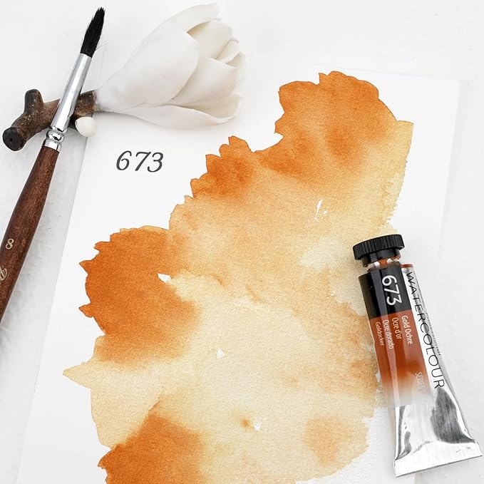 PHOENIX Professional Watercolor Paint Single Tube - 0.47 Fl Oz / 14ml - Gold Ochre