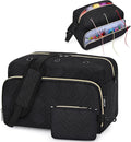 IBFUN Crochet Yarn Knitting Bag 2 Pcs Yarn Storage Organizer Crocheting Bags for Beginners with Shoulder Strap for Knit Accessories Needles Hooks